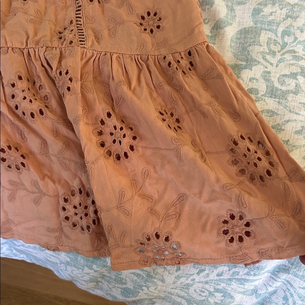 Nicole Miller Boho Light Brown Eyelet Cover Up - Picture 4 of 4